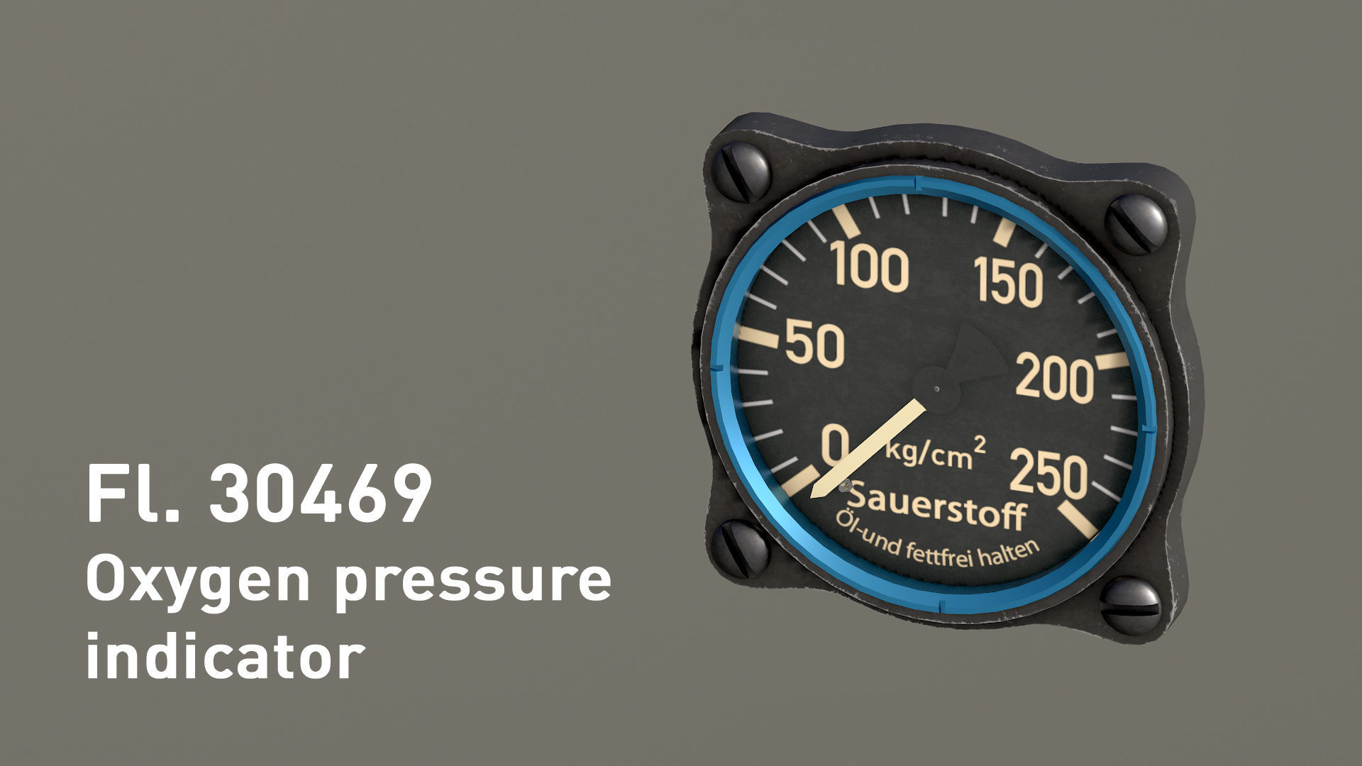 WWII German aircraft instruments Low-poly 3D model_8