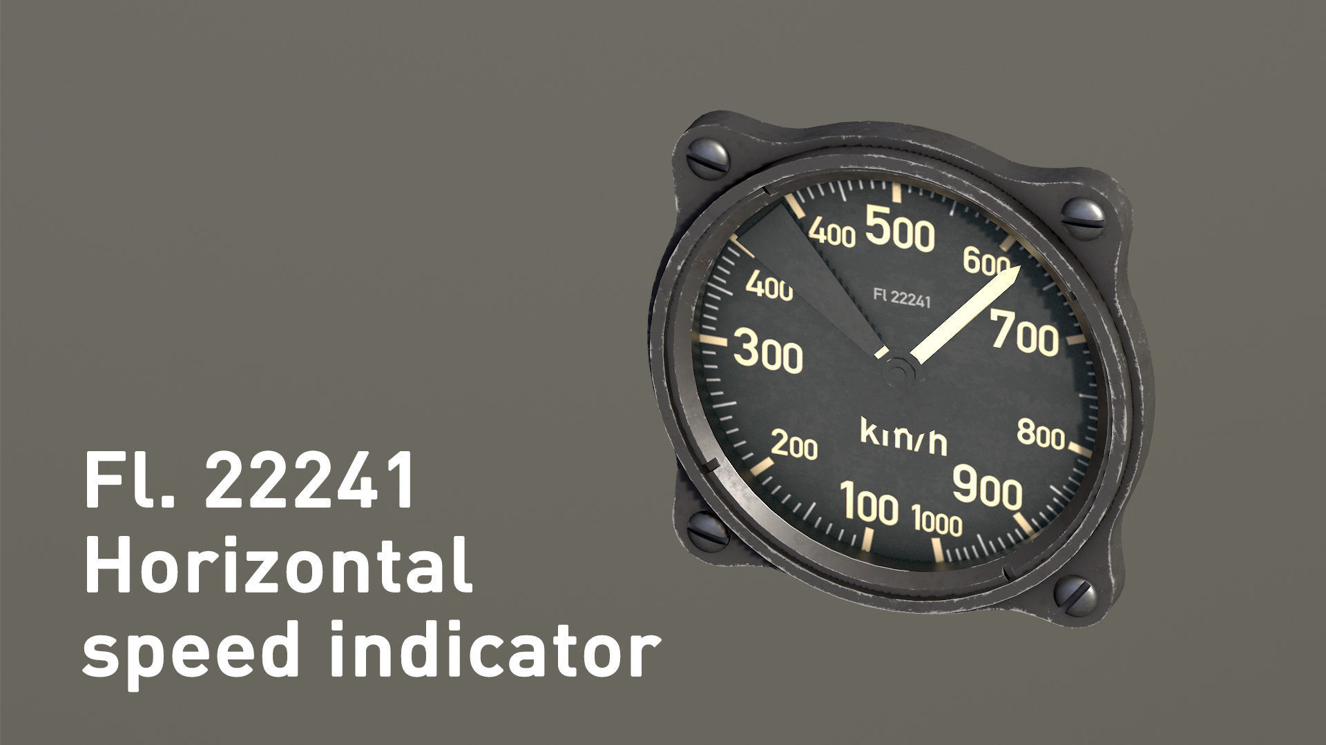 WWII German aircraft instruments Low-poly 3D model_10