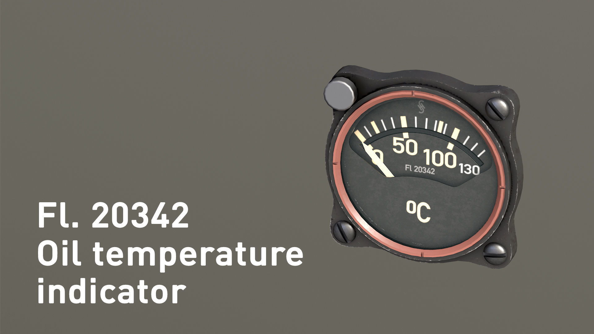 WWII German aircraft instruments Low-poly 3D model_16