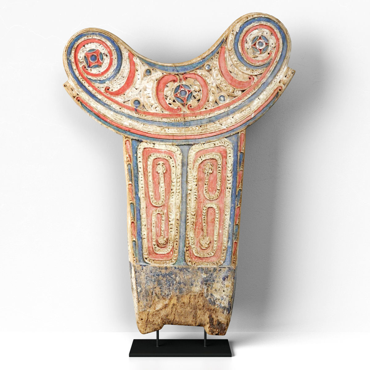 Vintage Wood Splash Board from Papua New Guinea 3D model_1