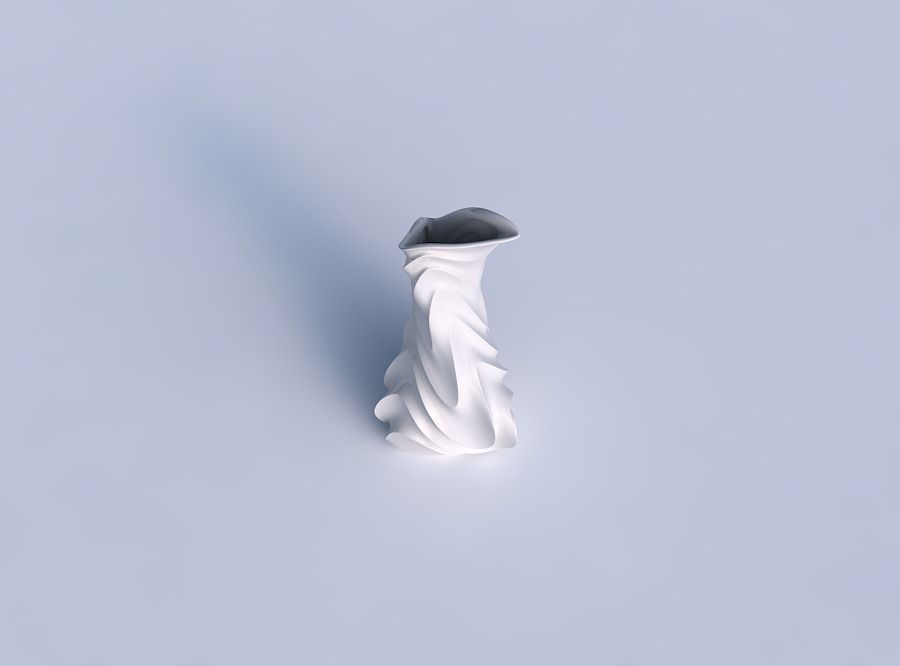 Vase twist puffy bent triangle with curved horizontal wavy se... 3D print model_1