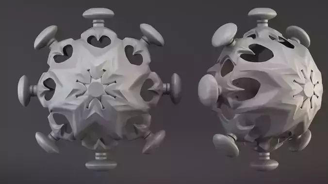 ABSTRACT 3D MODEL coronavirus