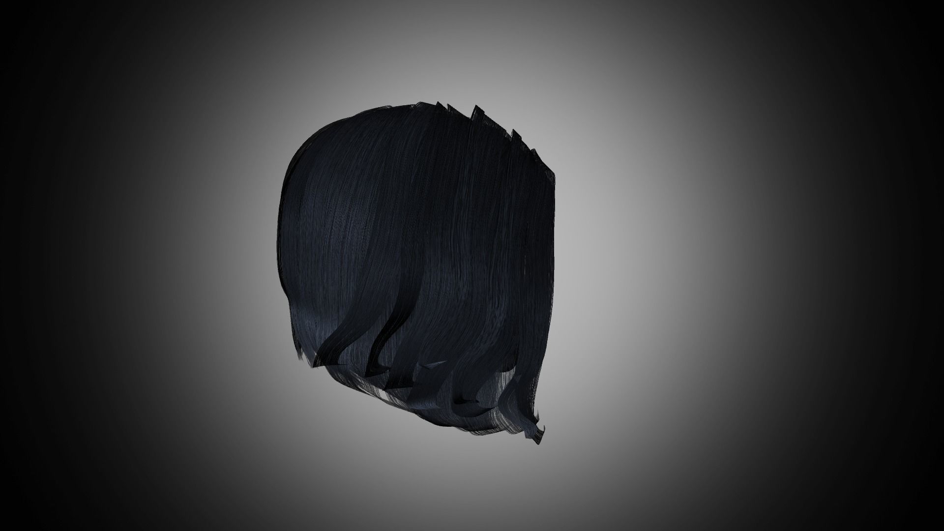 Hair for games Low-poly 3D model Low-poly 3D model_2