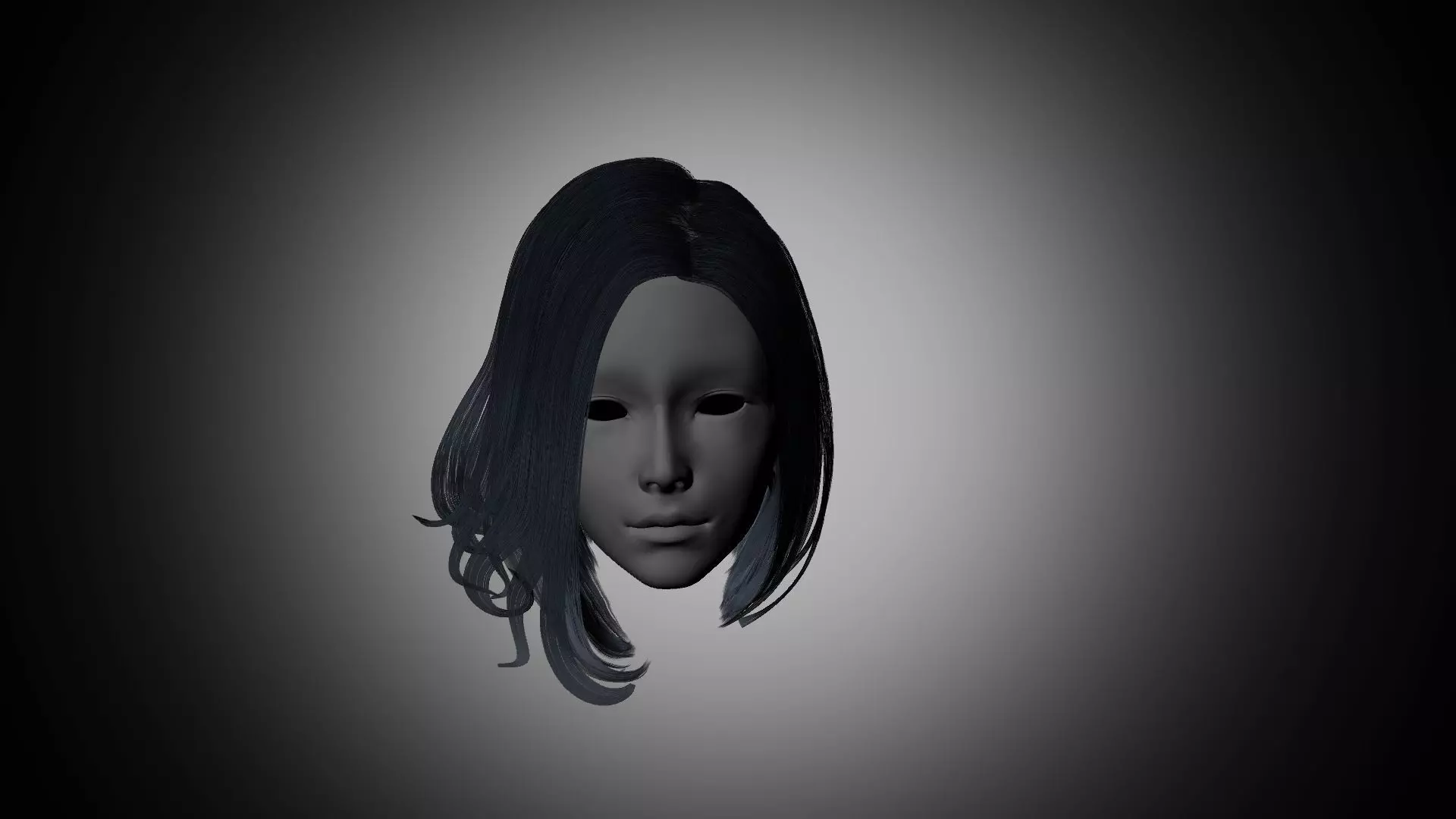 Hair for games Low-poly 3D model Low-poly 3D model_0