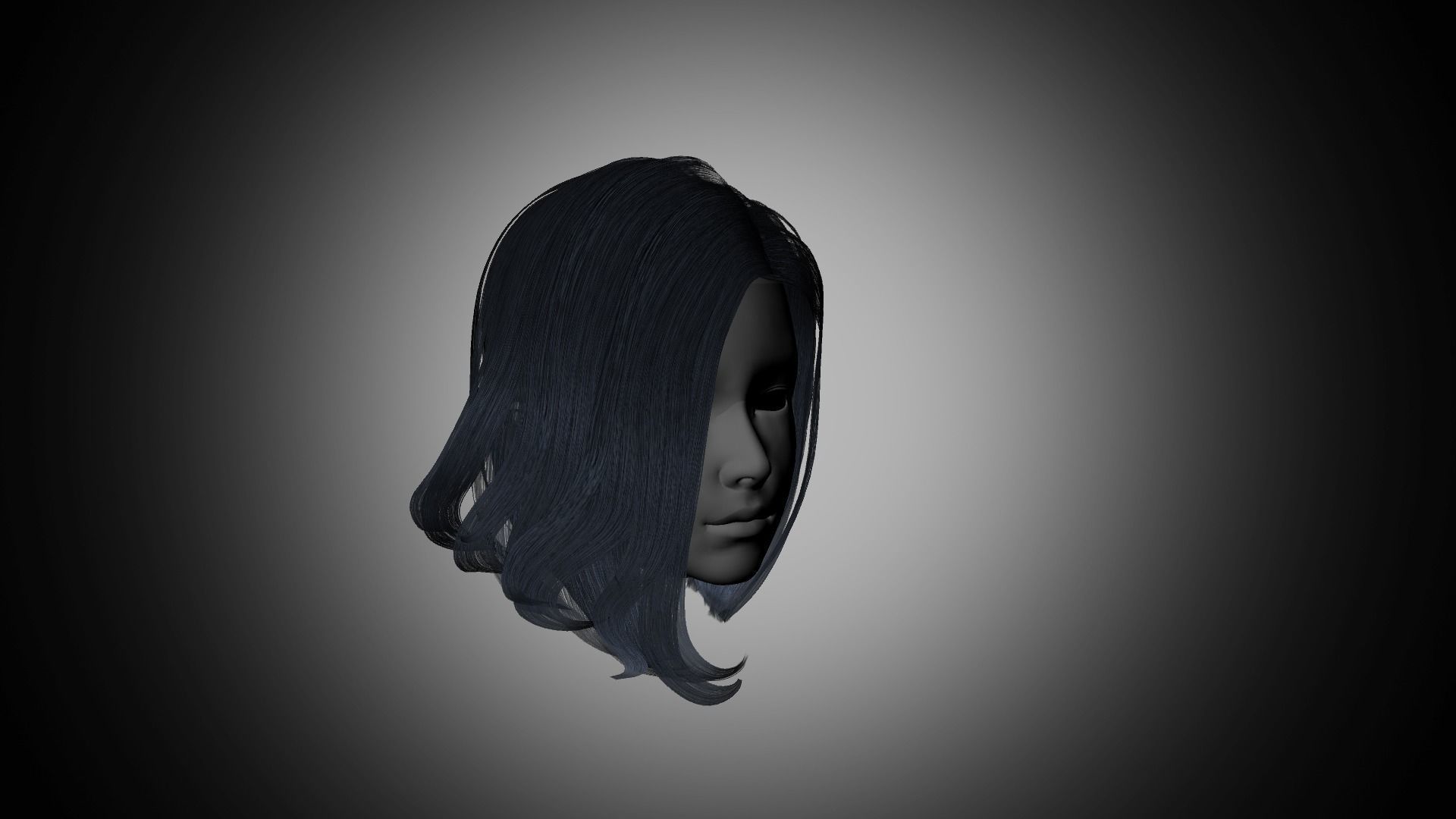 Hair for games Low-poly 3D model Low-poly 3D model_1