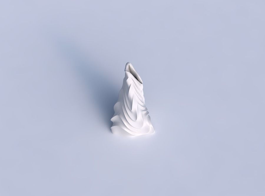 Vase twist grounded tipping triangle with curved horizontal w... 3D print model_1