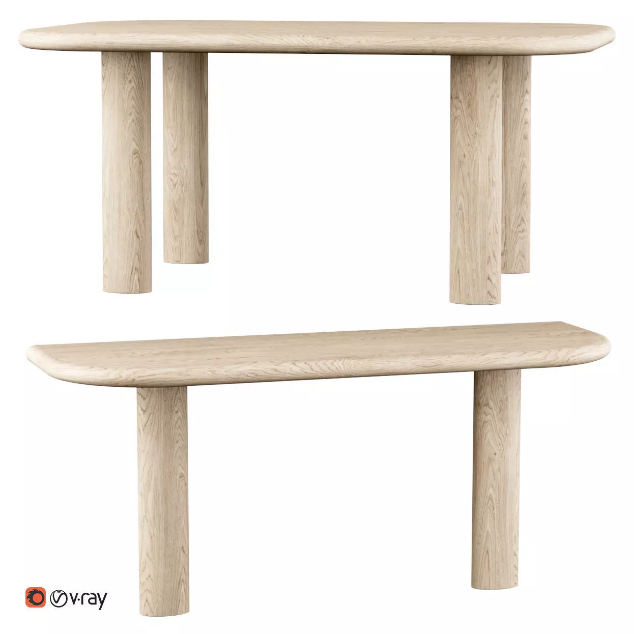 Ebbi dining and side table  Low-poly 3D model_0