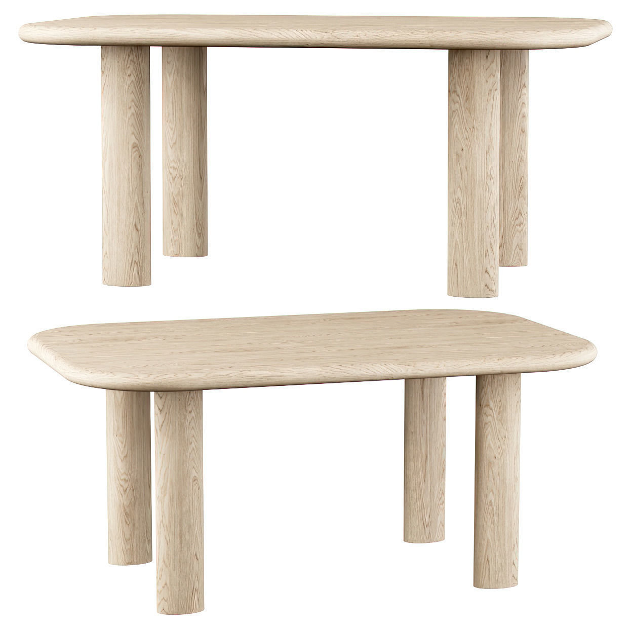 Ebbi dining and side table  Low-poly 3D model_1