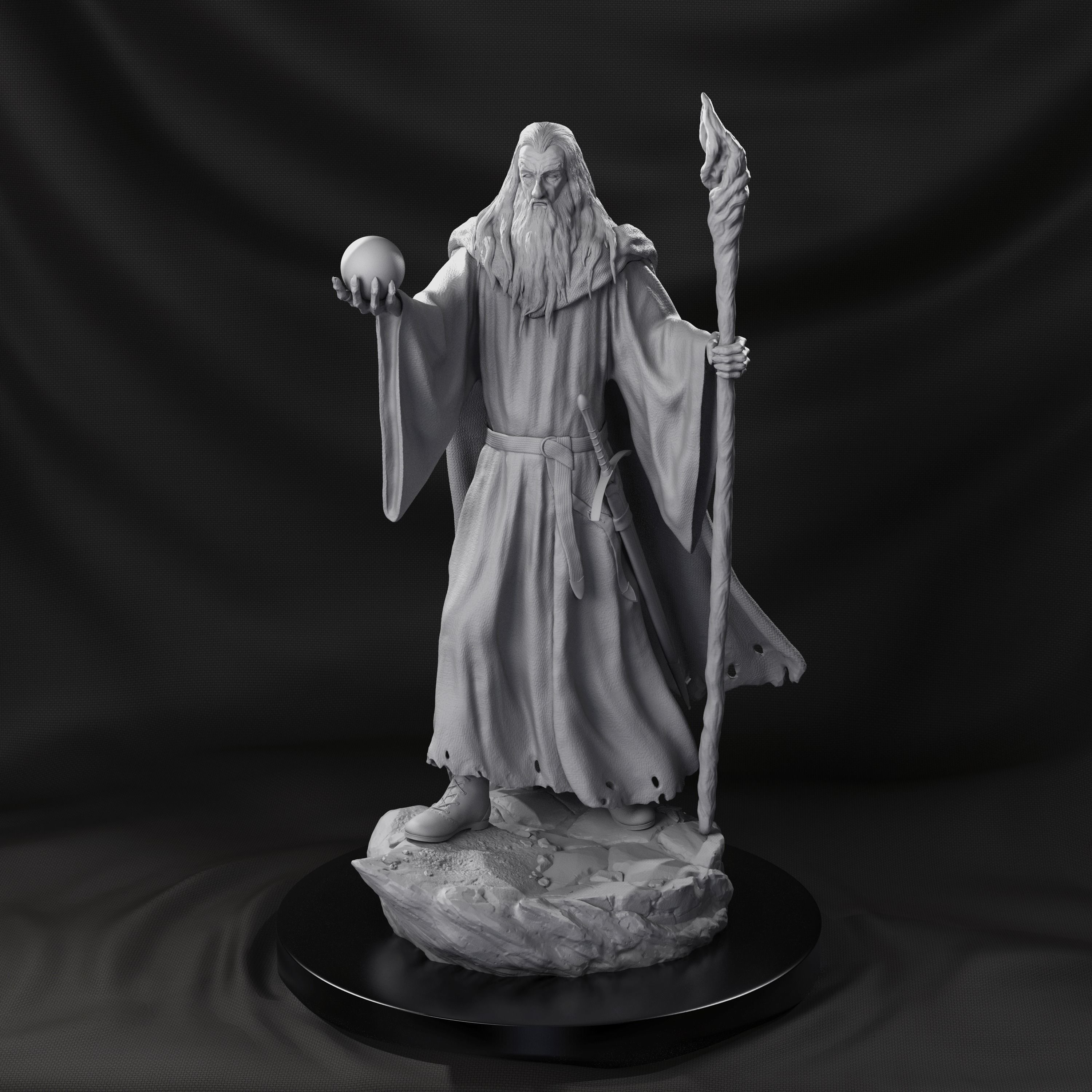 Gandalf the Black pre-supported statue 3D print model_3