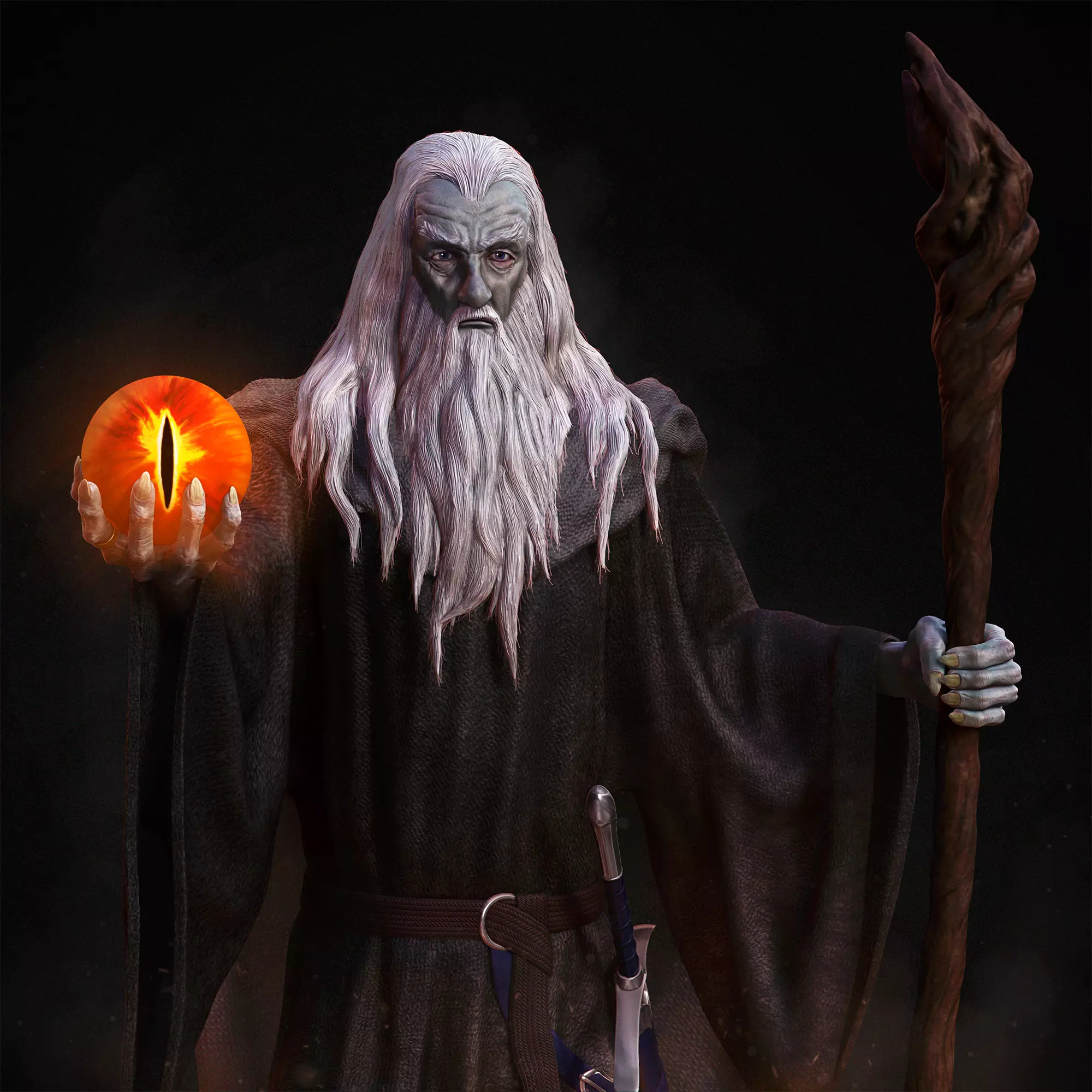 Gandalf the Black pre-supported statue 3D print model_0