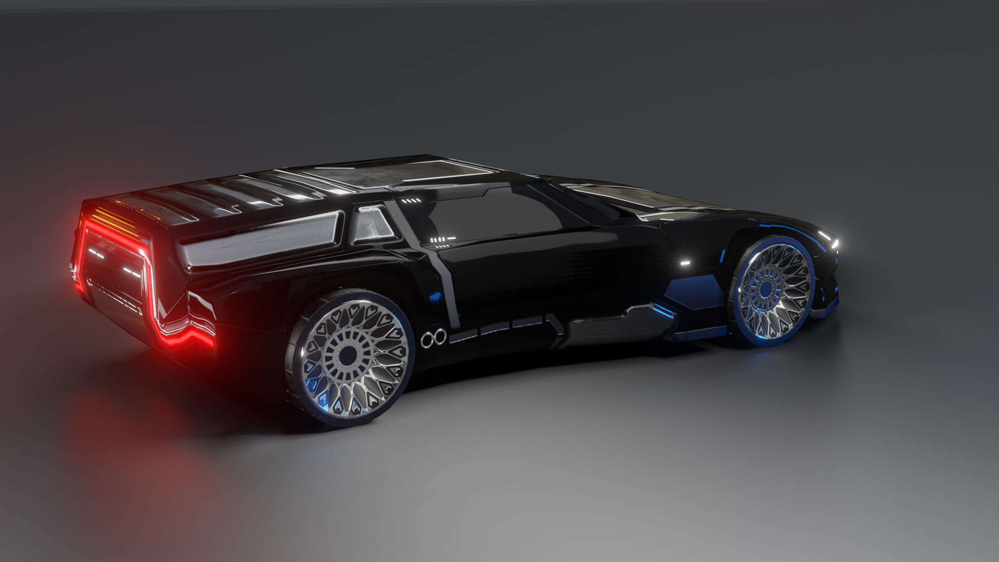 3 FREE Low-Polly Futuristic PBR Vehicle Pack Free low-poly 3D model_5