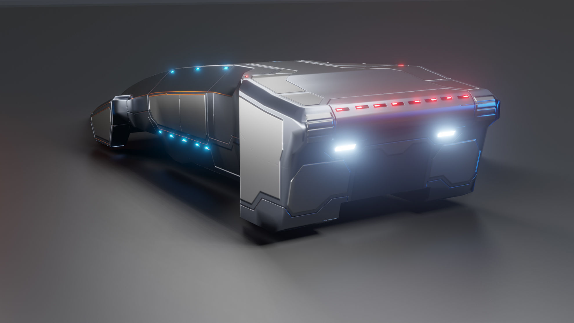 3 FREE Low-Polly Futuristic PBR Vehicle Pack Free low-poly 3D model_7