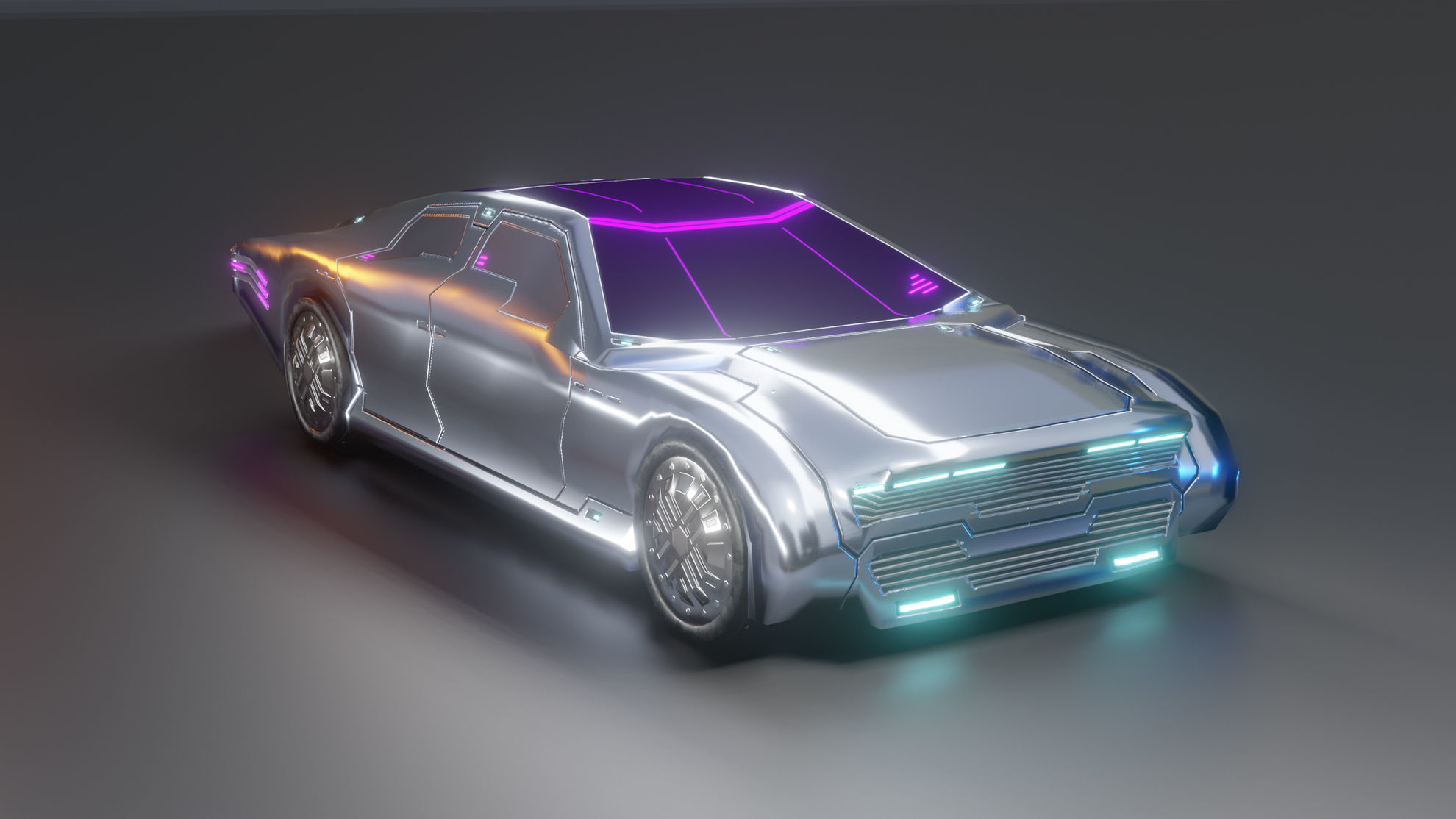 3 FREE Low-Polly Futuristic PBR Vehicle Pack Free low-poly 3D model_2