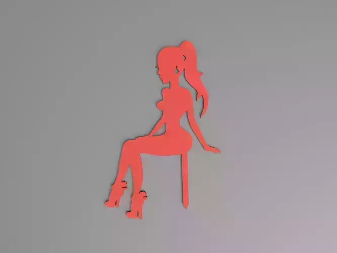 Girl cake topper 3D print model