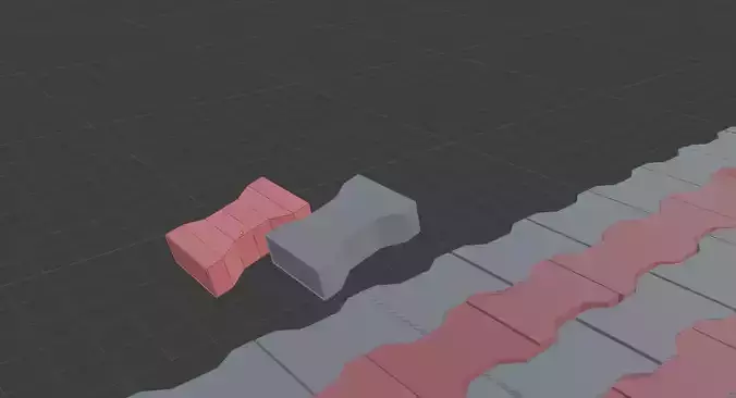 Paving coil 3D model paver blocks Low-poly 3D model