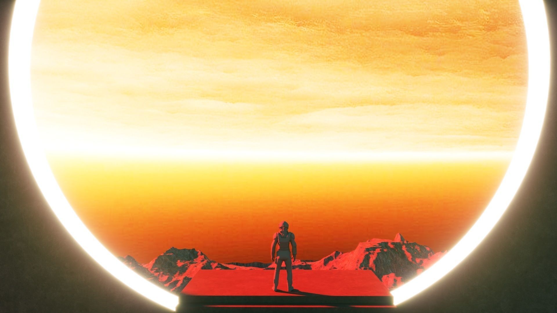 Futuristic sci-fi art The Portal 3D model_4