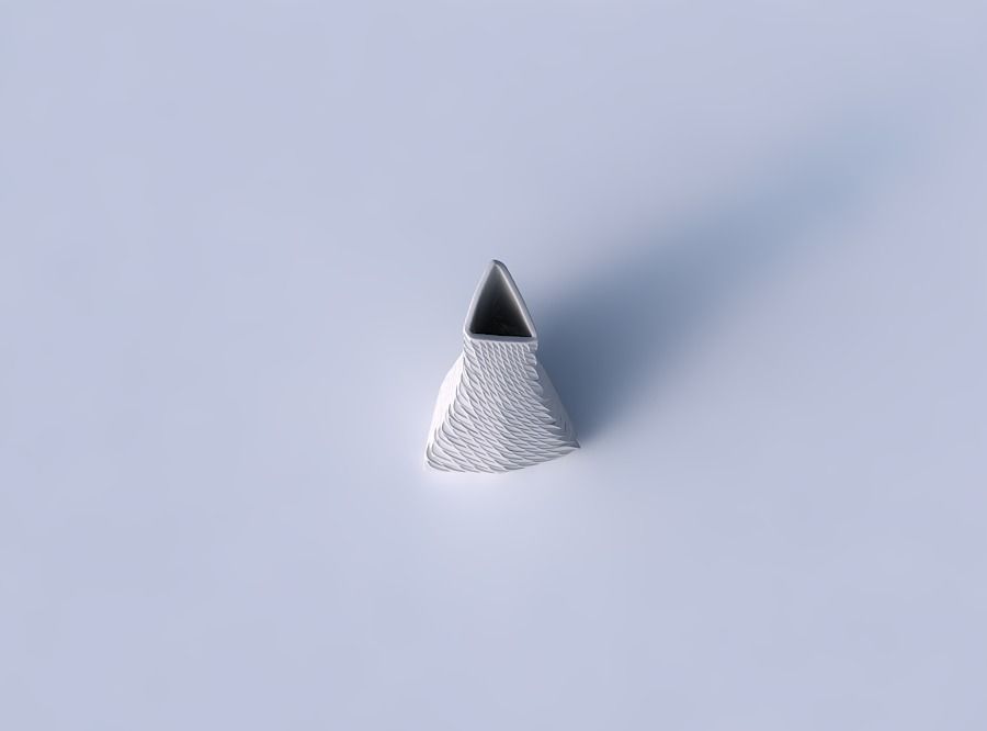 Vase twist grounded tilted triangle with twisted diagonal gri... 3D print model_2