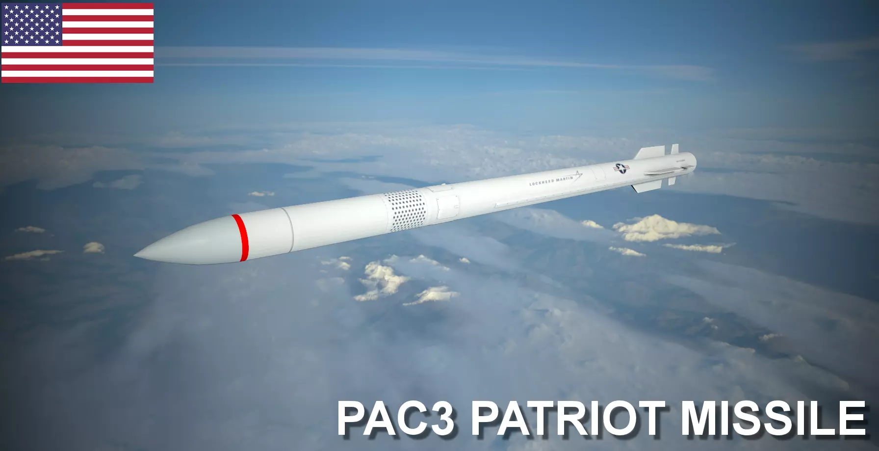 PAC 3 Missile Low-poly 3D model_0