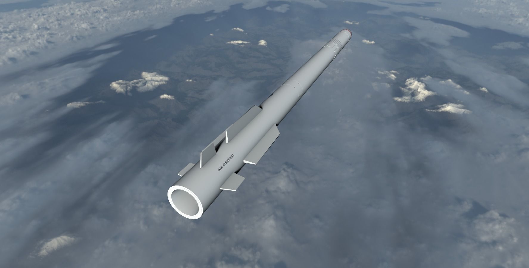 PAC 3 Missile Low-poly 3D model_10