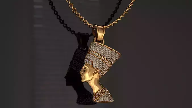 Nefertiti pendant 3D print model