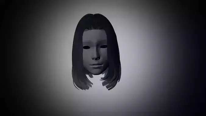 Hair for games Low-poly 3D model