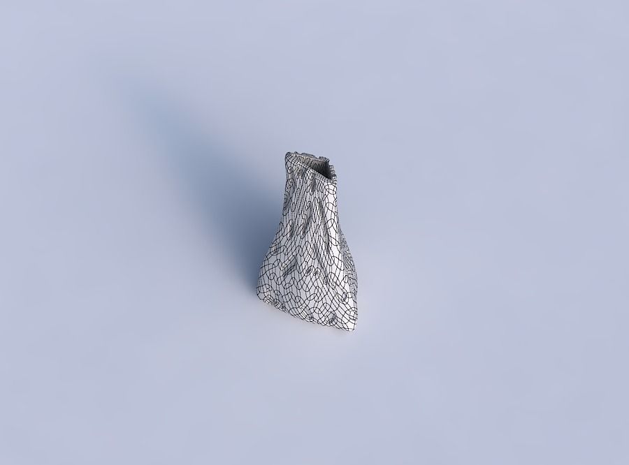 Vase twist grounded tilted triangle with cavities smooth 3D print model_6