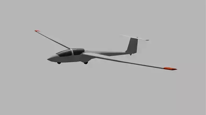 Schleicher Ask 21 Glider Low-poly 3D model
