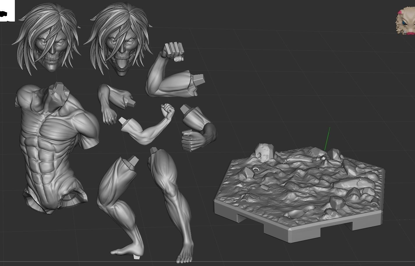 Eren - Attack Titan - Shingeki no Kyojin 3D print model_8