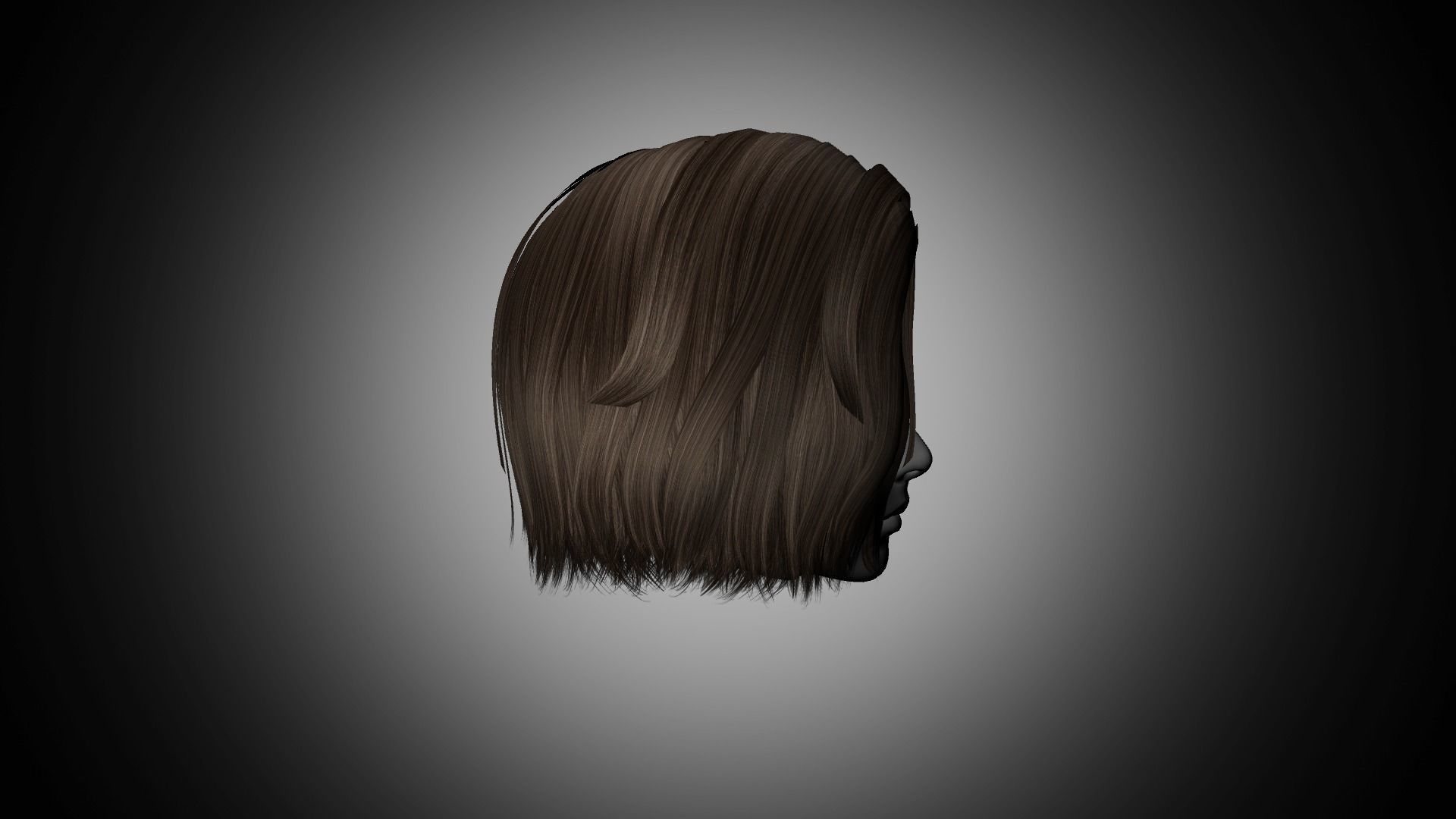 Hair for games Low-poly 3D model Low-poly 3D model_2