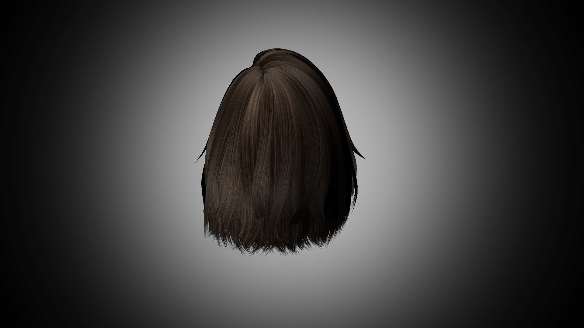 Hair for games Low-poly 3D model Low-poly 3D model_3