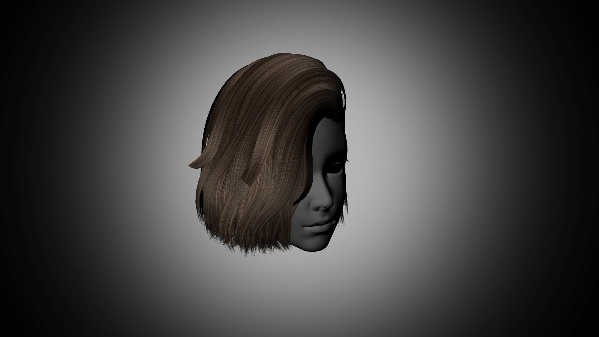 Hair for games Low-poly 3D model Low-poly 3D model_1