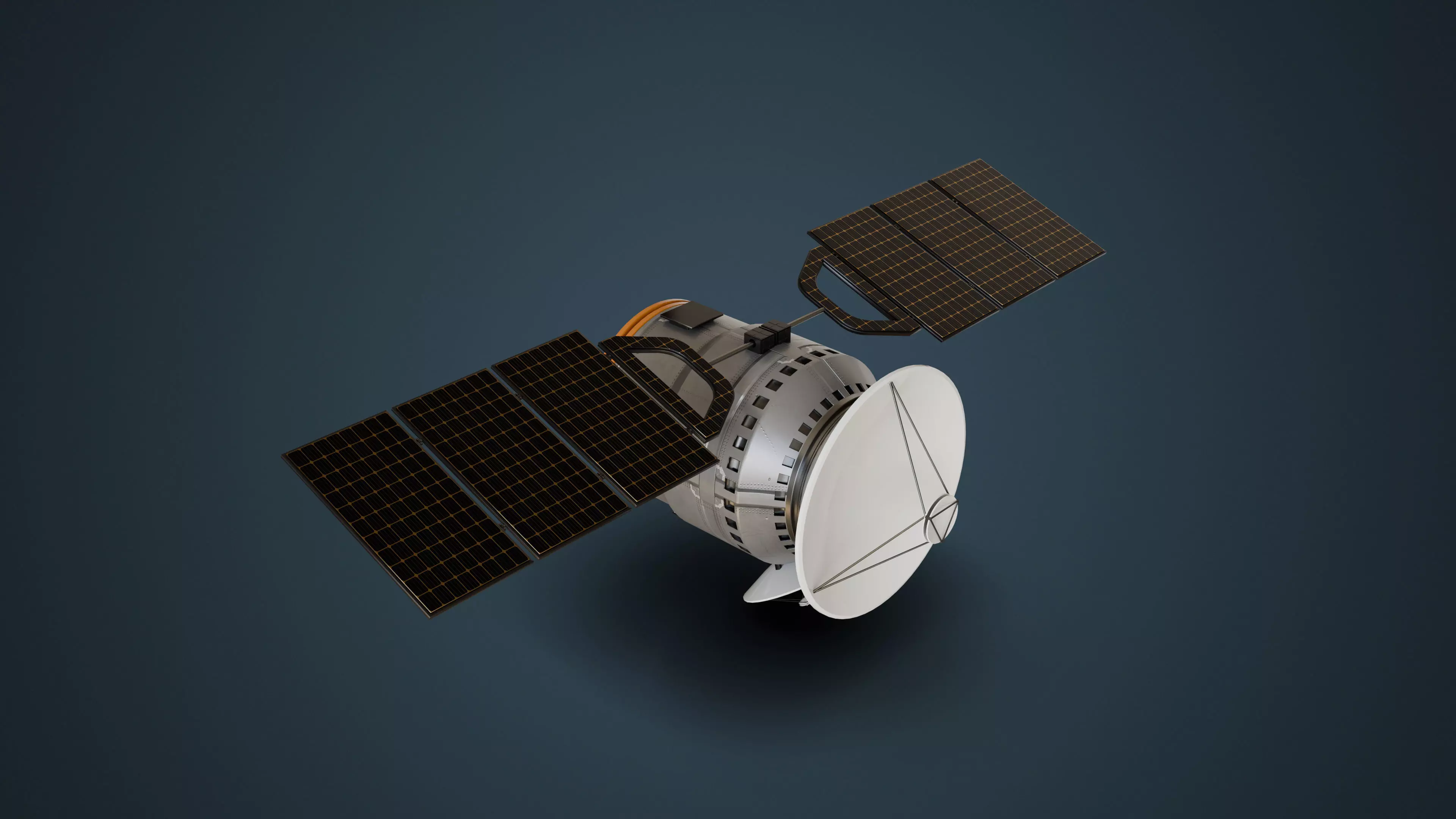Communications Satellite Low-poly 3D model_2