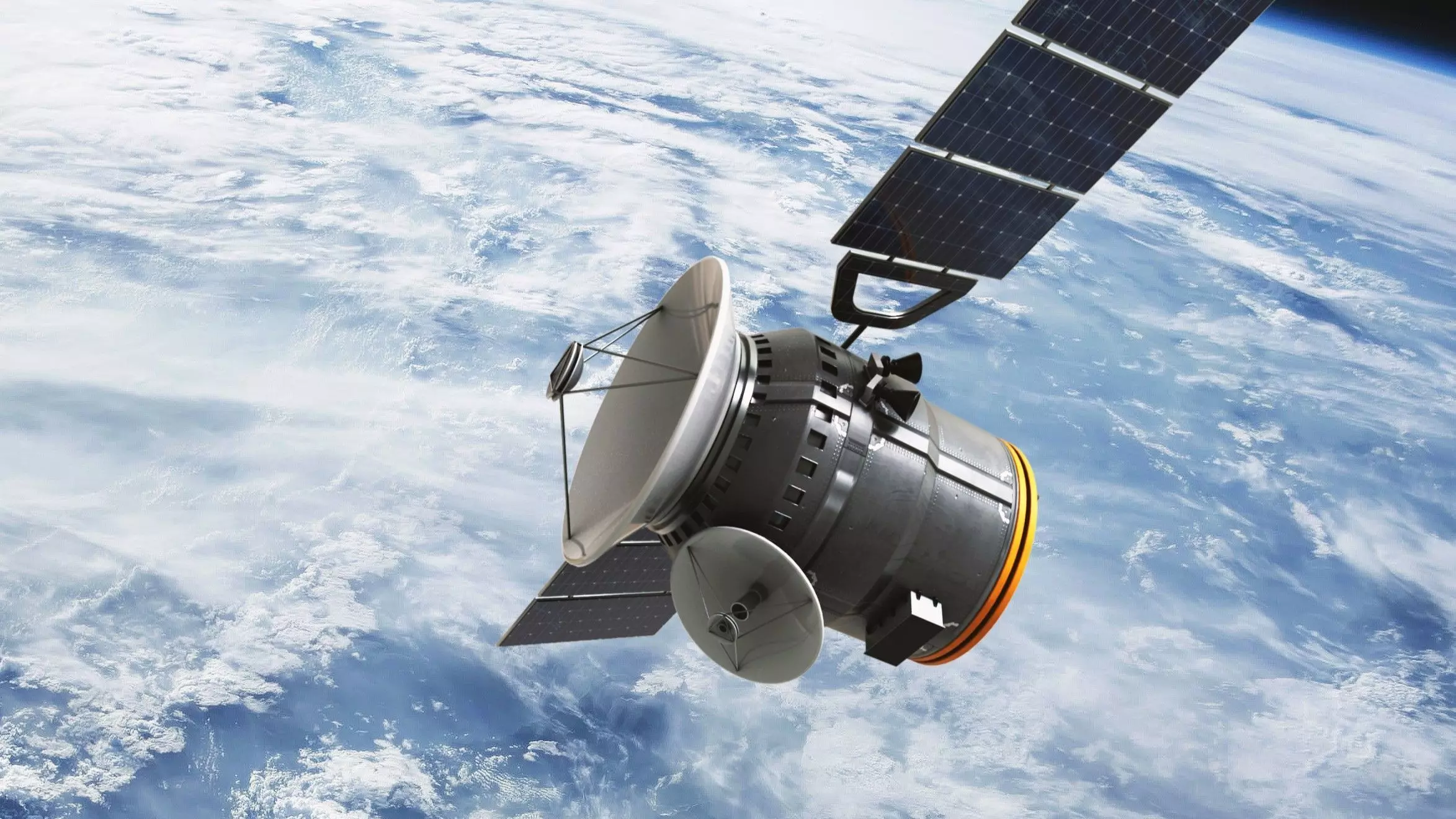 Communications Satellite Low-poly 3D model_0