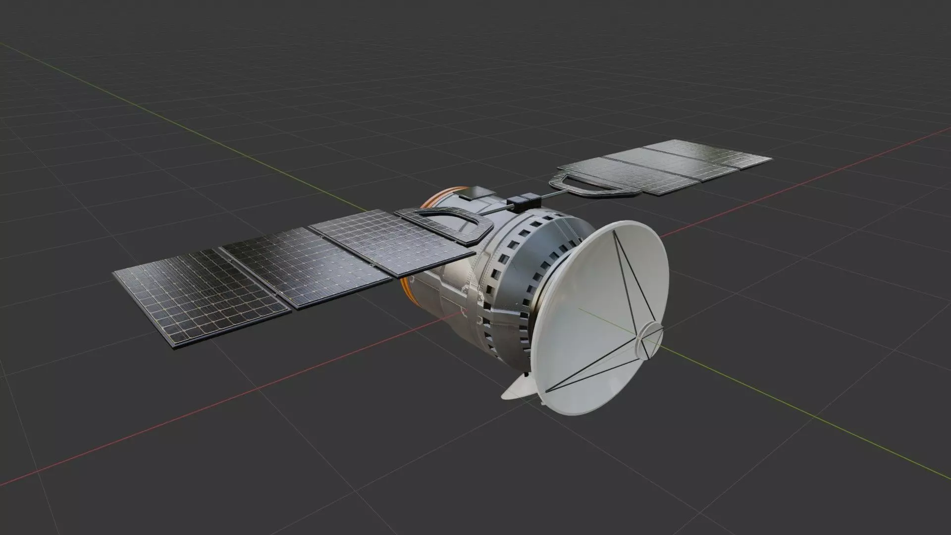 Communications Satellite Low-poly 3D model_10