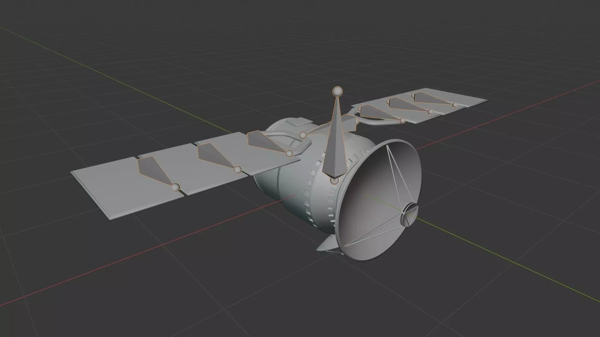 Communications Satellite Low-poly 3D model_11