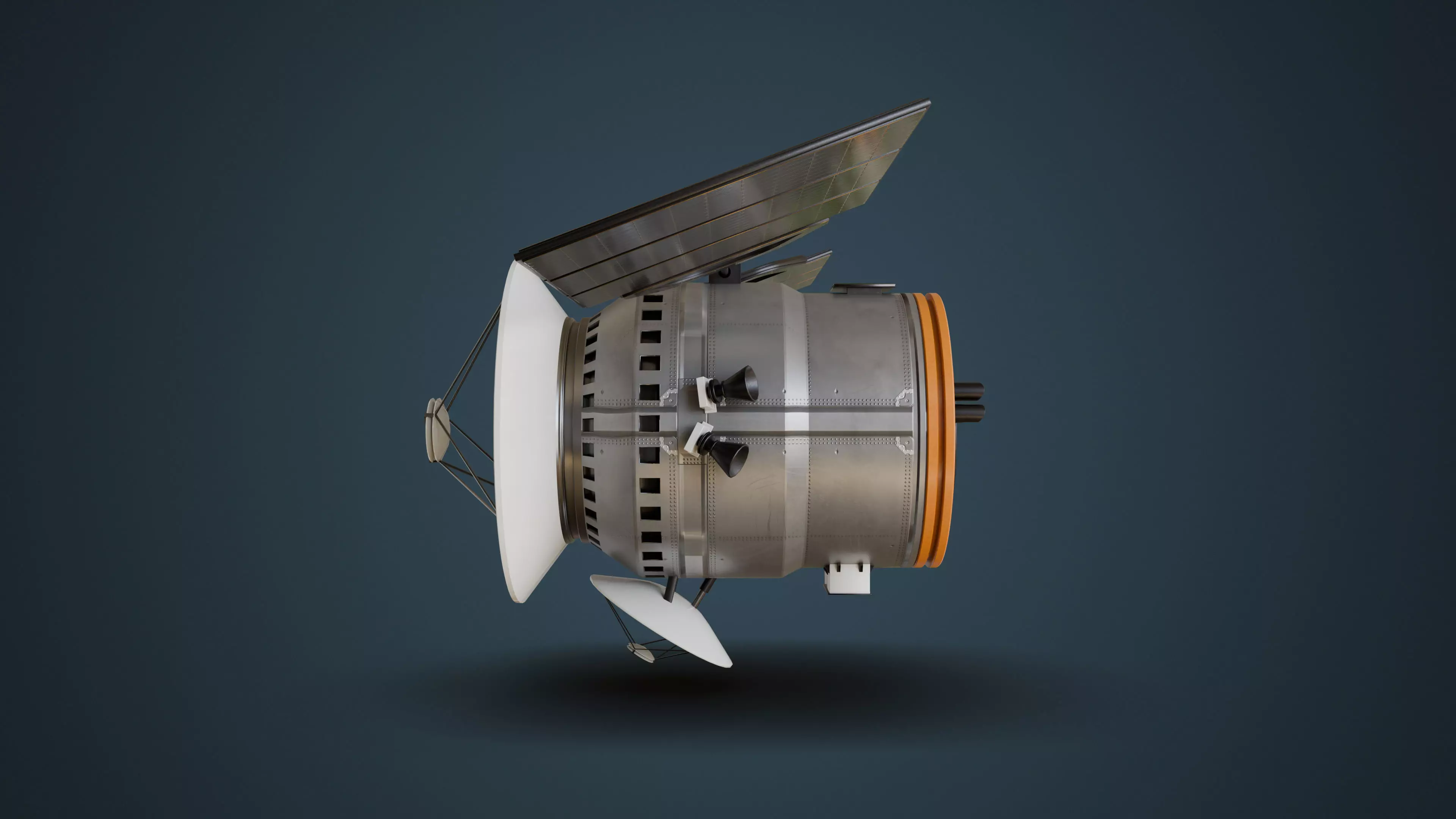Communications Satellite Low-poly 3D model_6