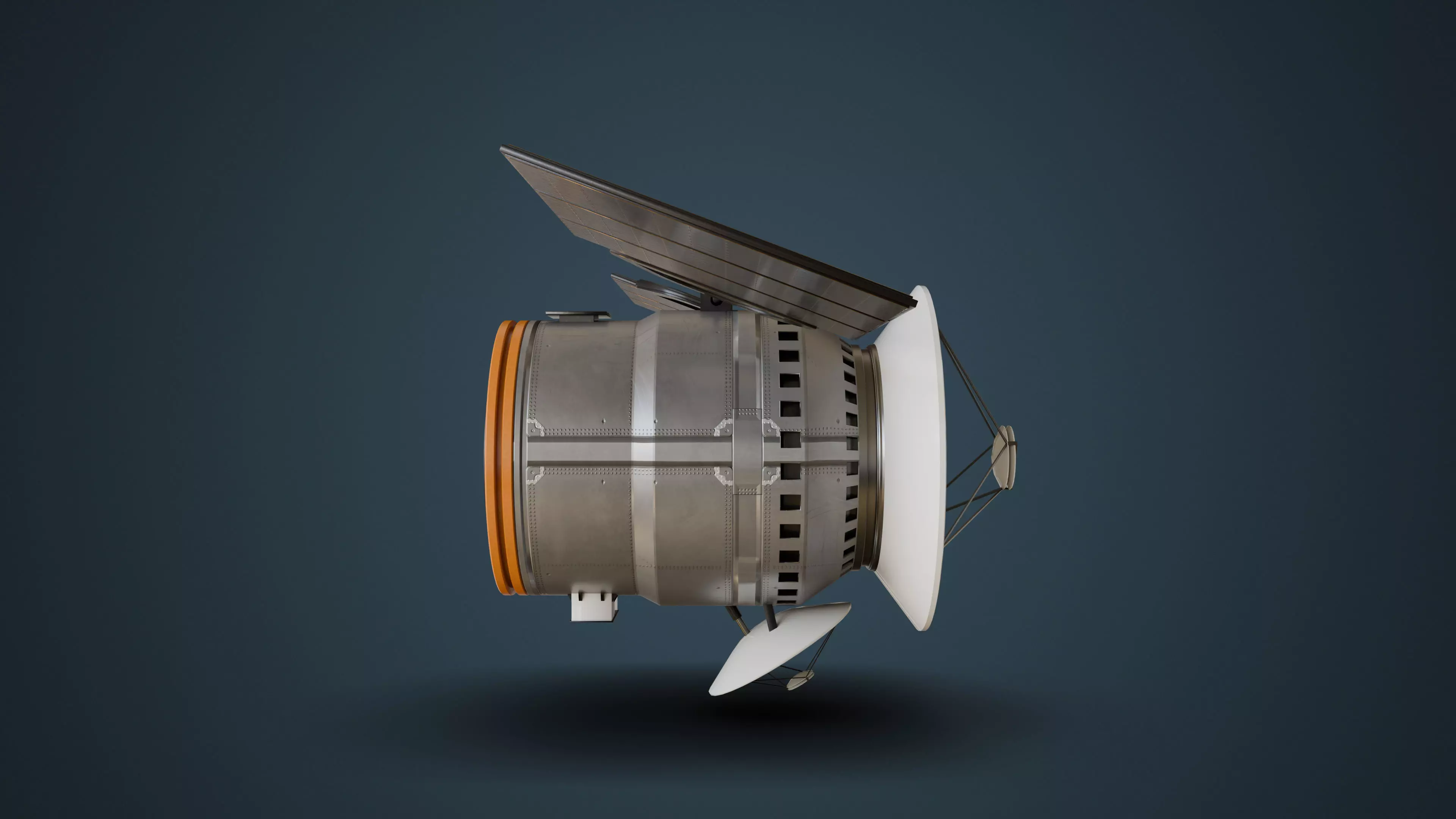 Communications Satellite Low-poly 3D model_7