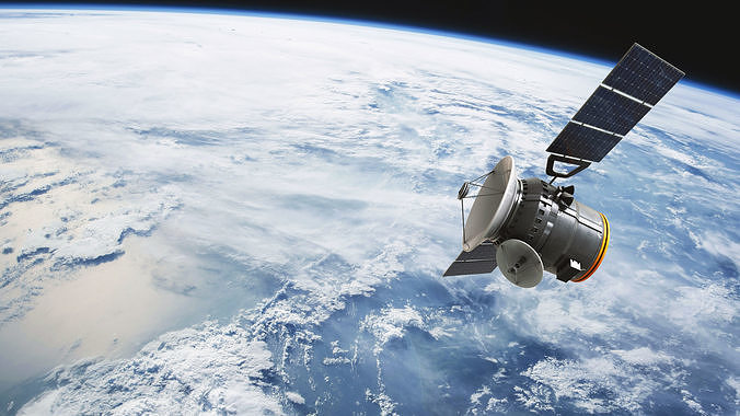 Communications Satellite Low-poly 3D model