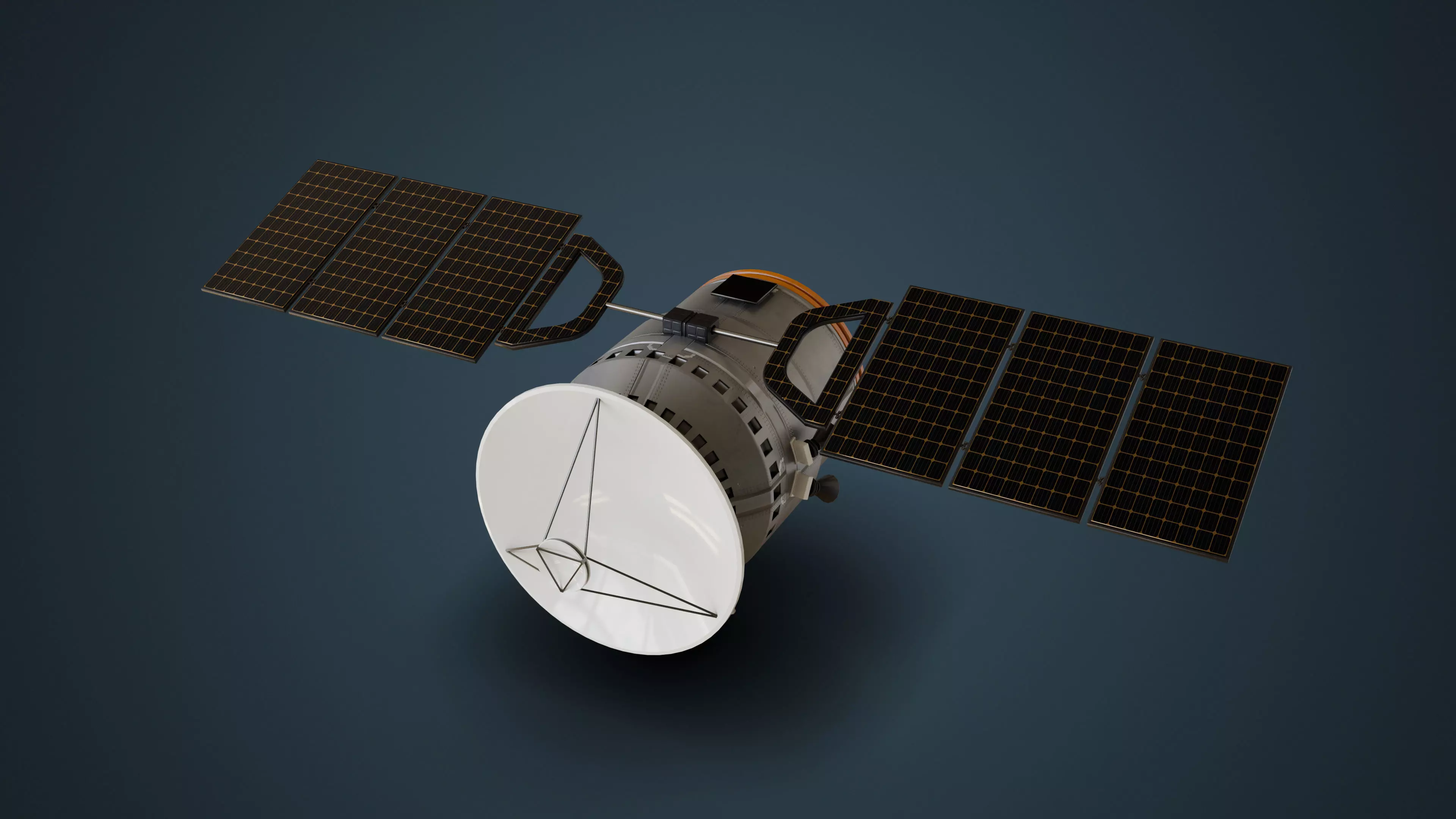 Communications Satellite Low-poly 3D model_3
