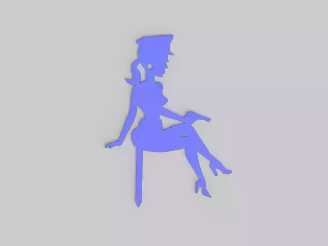 Girl police cake topper 3D print model