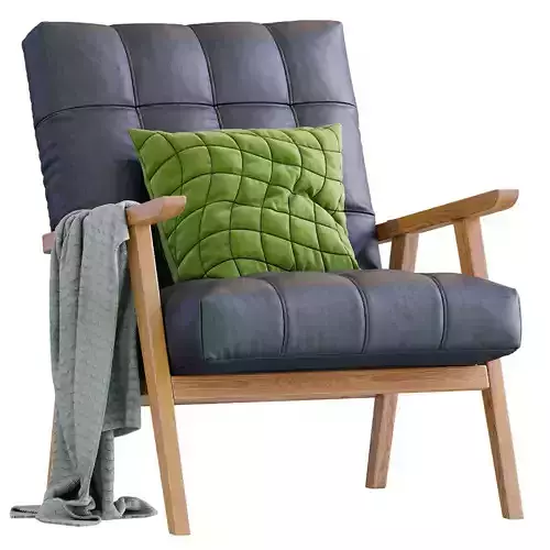 Arkin Leather Frame Accent Chair