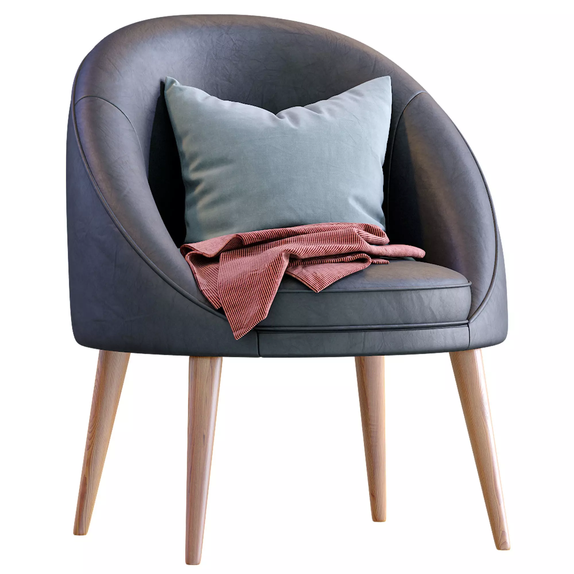 Oreved Leather Armchair By Jysk 3D model