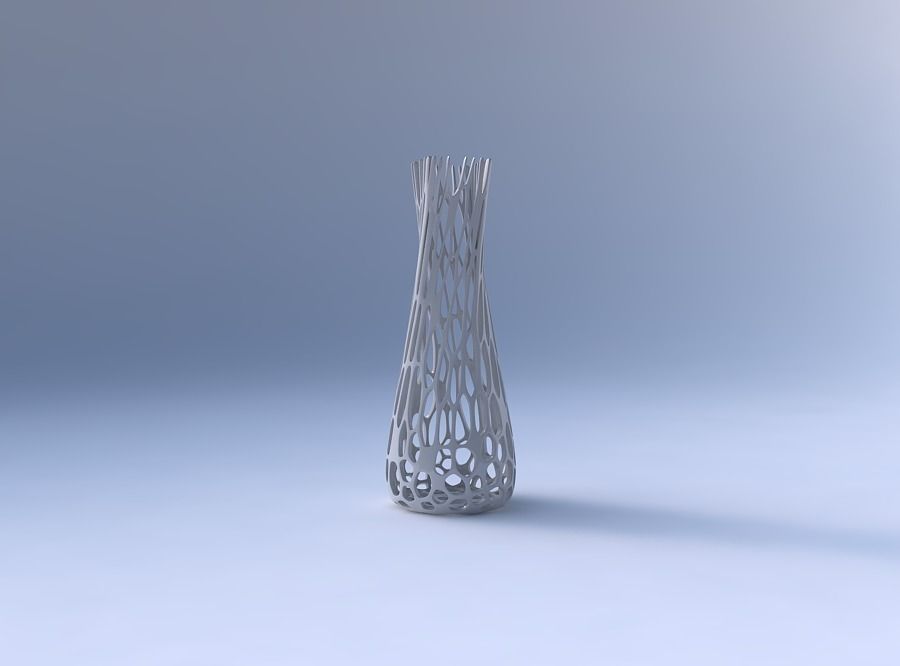 Vase semi quadratic with cracked organic lattice 2 3D print model_4