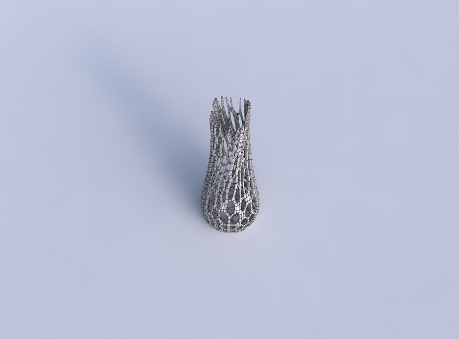 Vase semi quadratic with cracked organic lattice 2 3D print model_6