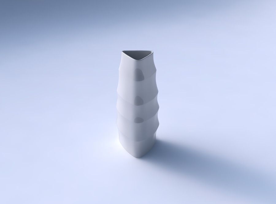 Vase triangle with horizontal sections 3D print model_3