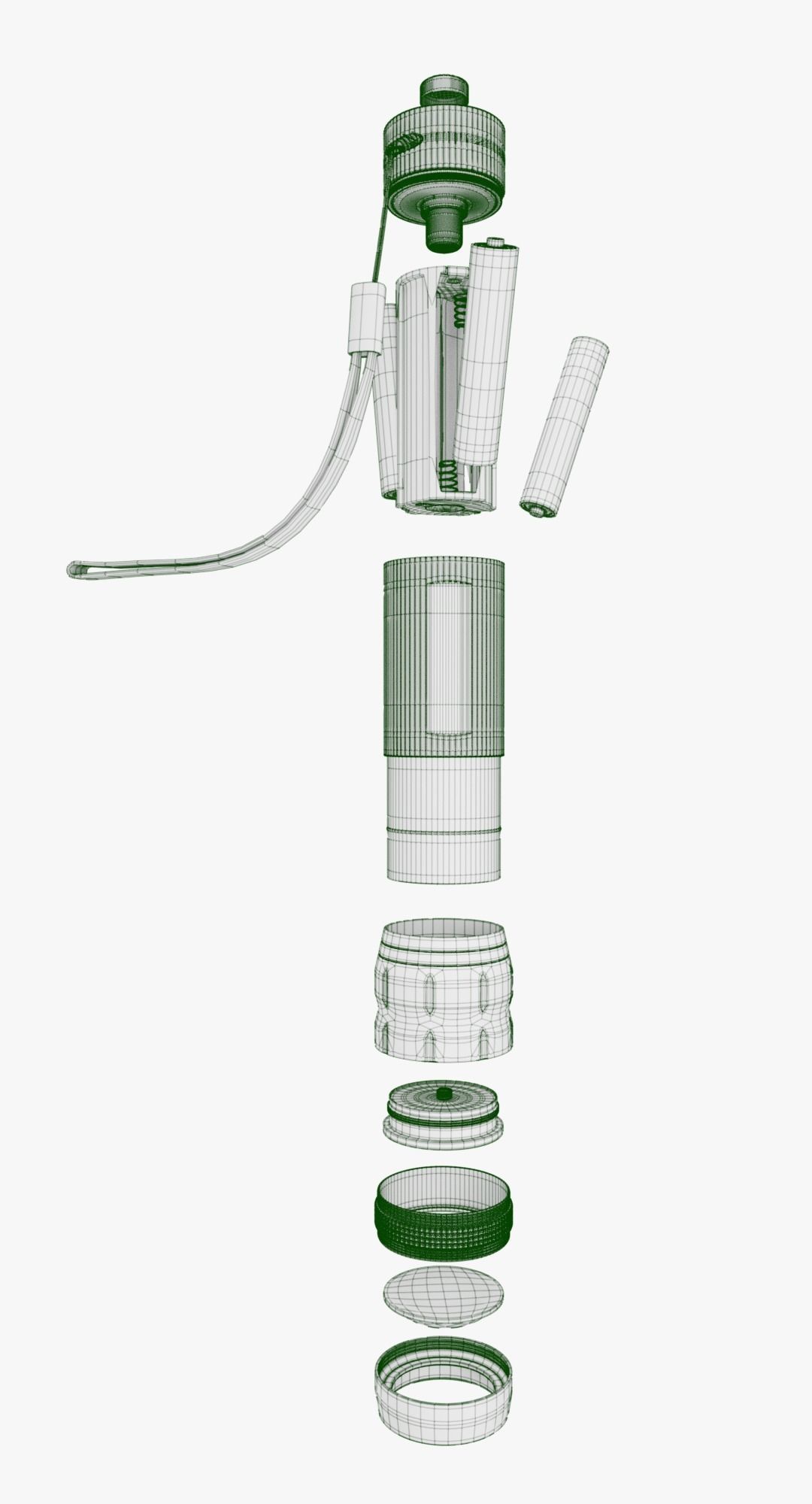 Flashlight Blue 3D model_14