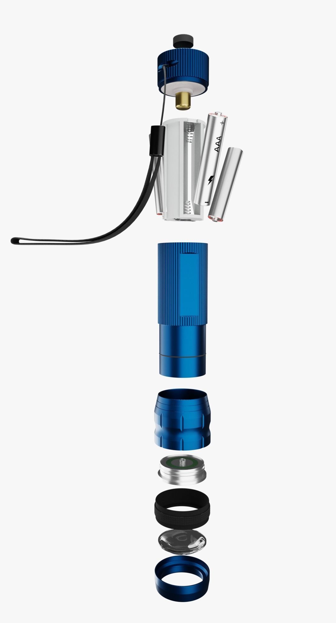 Flashlight Blue 3D model_7