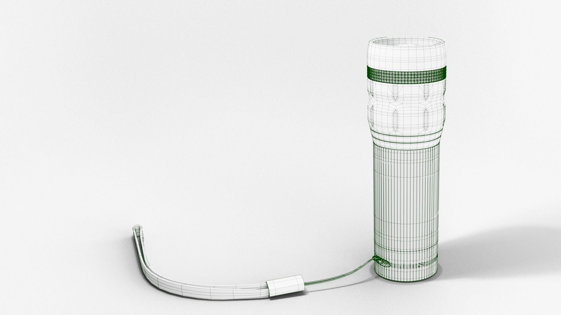 Flashlight Green 3D model_13