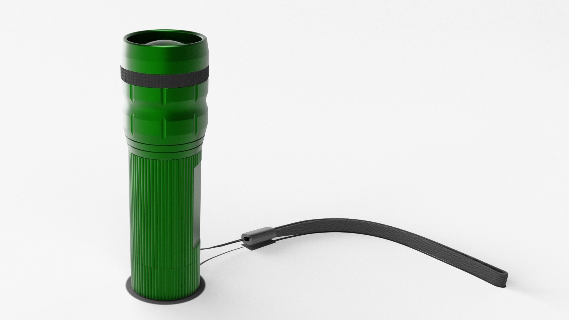 Flashlight Green 3D model_4