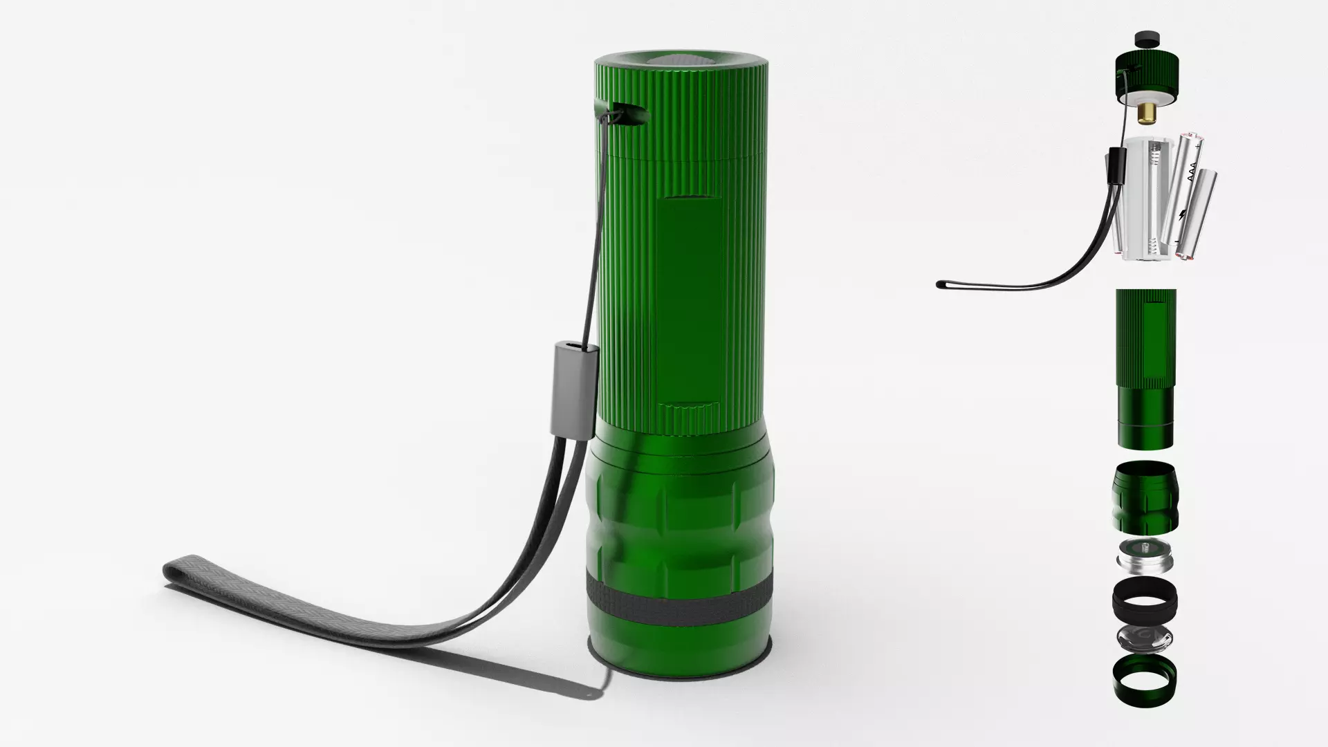 Flashlight Green 3D model_0